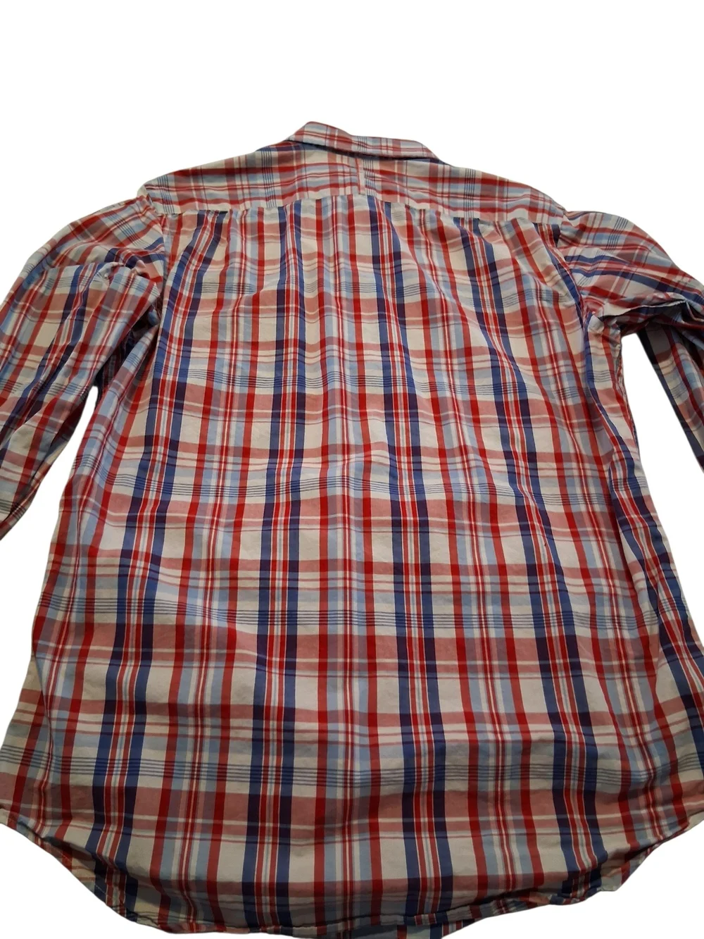 Banana Republic Red, Blue & White Plaid Button-Down Shirt